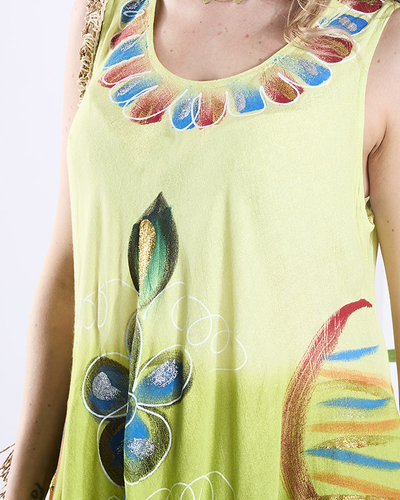 Зелене жіноче покривало а-ля сукня в квіти - Одяг