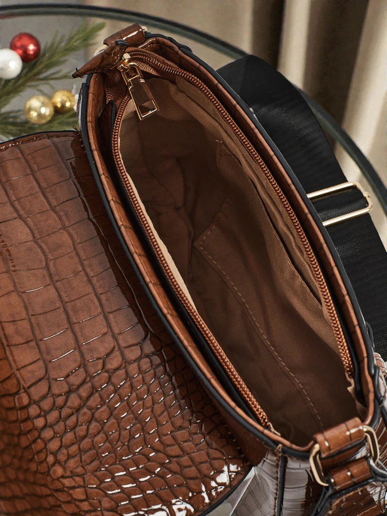 Dámská Kabelka Aurora Tmavě Hnědá Kožená Elegantní