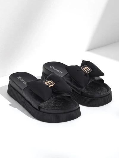 Royalfashion Dámské žabky na platformě s mašlí Mivo Jump
