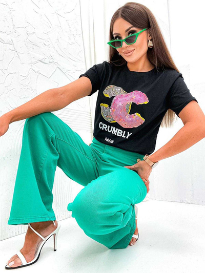 Royalfashion Жіноча футболка з принтом та цирконами