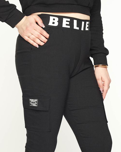 Чорні жіночі штани з кишенями PLUS SIZE