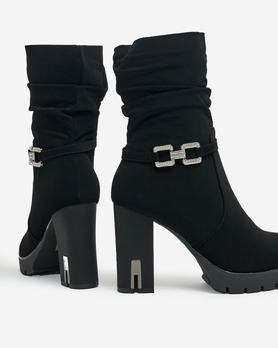 Royalfashion Dámské kozačky Teroleda se zdobeným jehlovým podpatkem