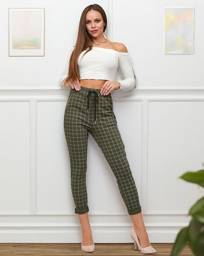 Royalfashion Dámské kostkované kalhoty