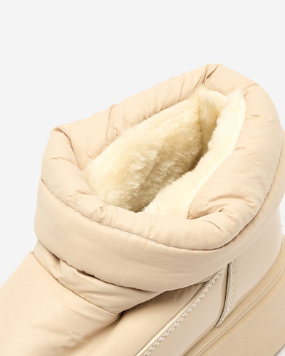 Royalfashion Жіночі черевики-сліпони для снігу бежевого кольору Ademra