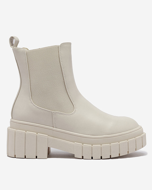 OUTLET Бежеві жіночі черевики на товстій підошві Fazzati-Footwear