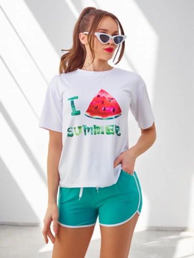 Royalfashion Жіночий спортивний комплект з футболкою та шортами Патисон