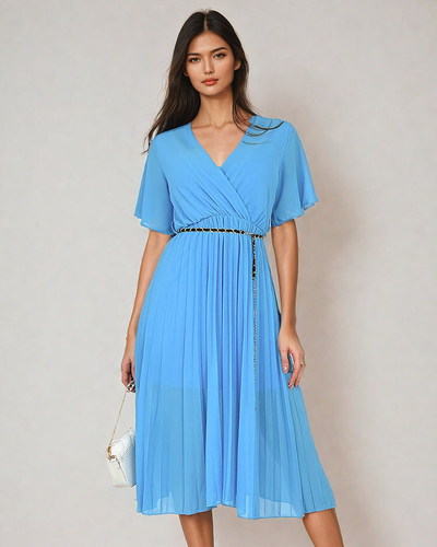 Royalfashion Dámské plisované midi šaty