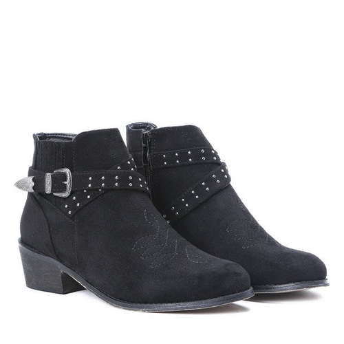 Czarne sztyblety Lesley - Obuwie