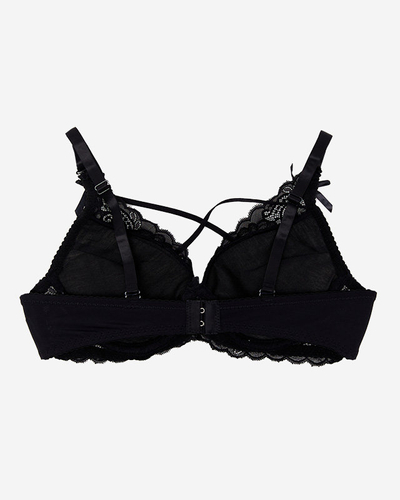Бюстгальтер жіночий з мереживом чорного кольору - Білизна