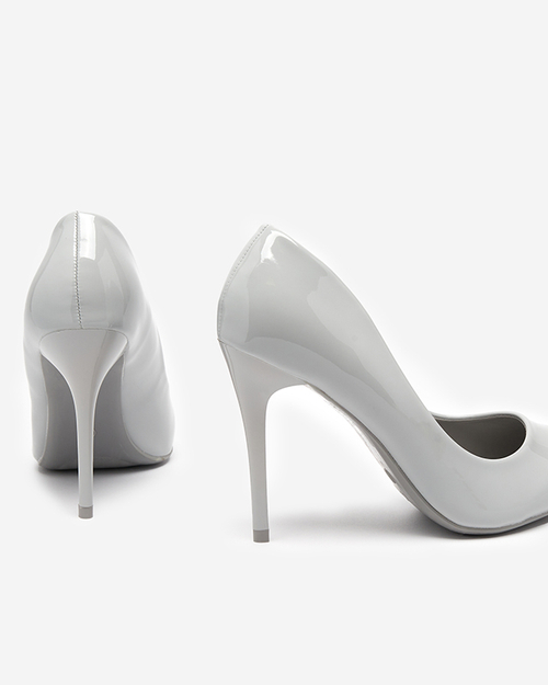 Сірі лаковані туфлі на високих підборах Merier