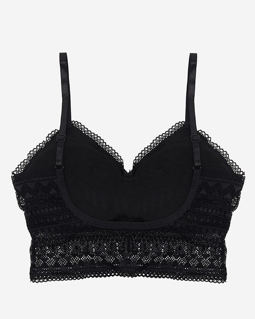 Чорний жіночий мереживний бюстгальтер-бралетт - Нижня білизна