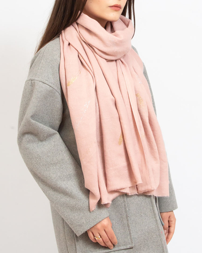 Royalfashion Рожевий жіночий тонкий шарф з блискітками