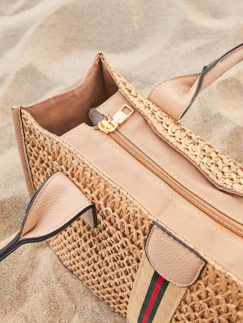 Royalfashion Велика солом'яна літня жіноча сумка