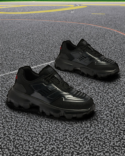 Royalfashion Černé látkové sportovní tenisky pro muže Lamkim