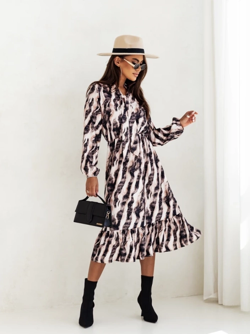 Royalfashion Жіноча міді сукня з принтом