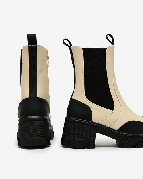 Royalfashion Жіночі матові бежеві черевики Bevta на плоскому каблуці