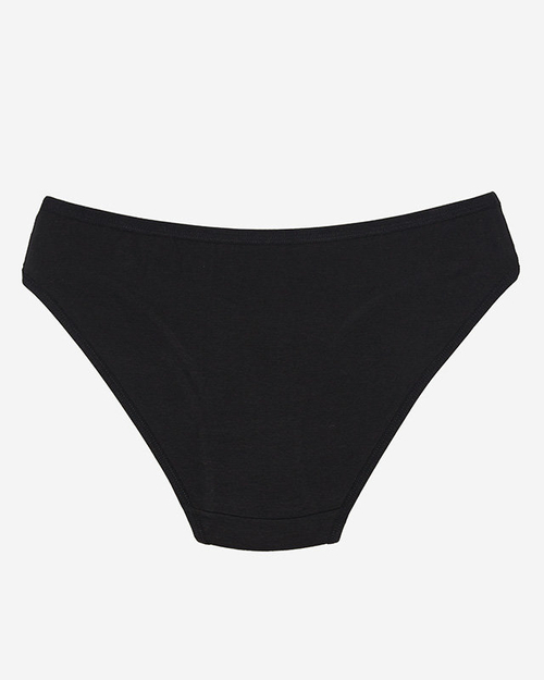 Чорні бавовняні жіночі трусики з вишитим котом - Нижня білизна