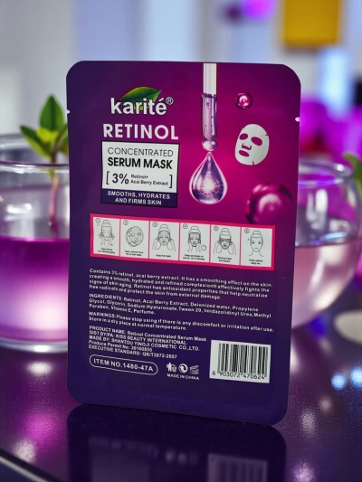 Pleťová maska v plátýnku se sérem s retinolem - intenzivně regeneruje a vyhlazuje pleť