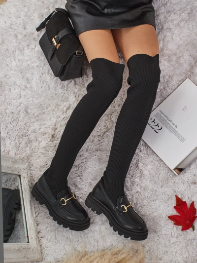 Довгі жіночі сліпони ботфорти з оздобою Novera