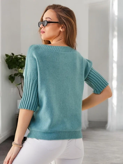 Royalfashion Dámský viskózový svetr s krátkými rukávy