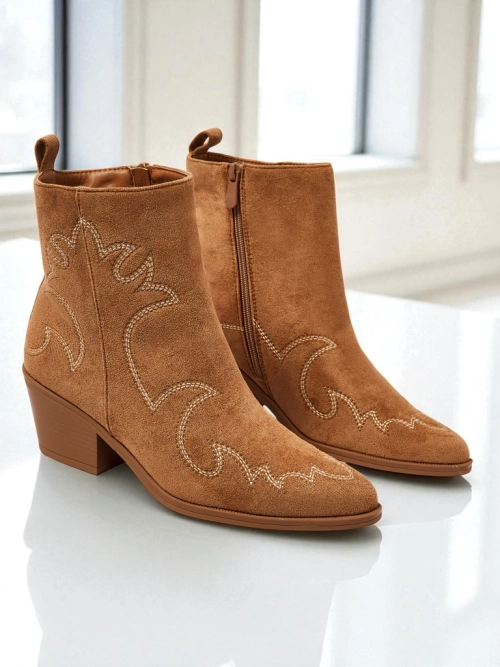 Жіночі ботильйони-ковбойки Velvet Ash – на підборах