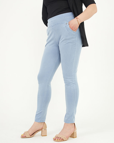 Modré dámské treginy PLUS SIZE - Oblečení