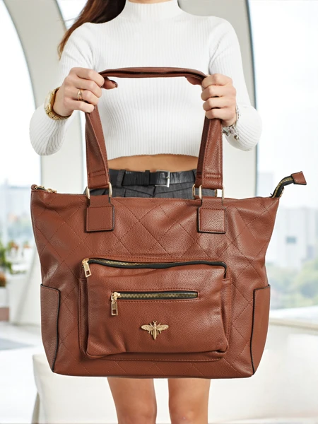 Dámská shopper kabelka z eko kůže prošívaná Marvaya