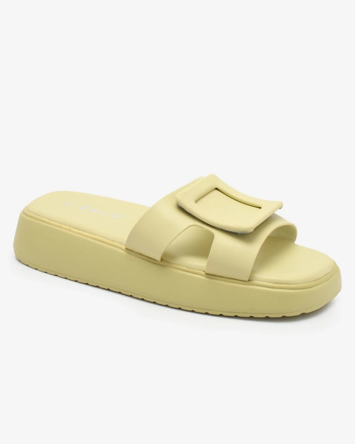 Royalfashion Світло-зелені жіночі шльопанці з пряжкою Ocurary