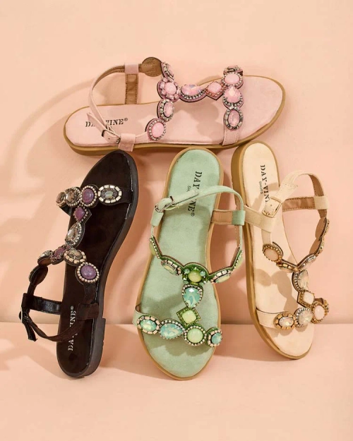 Royalfashion Жіночі босоніжки з цирконієм Sobrinas