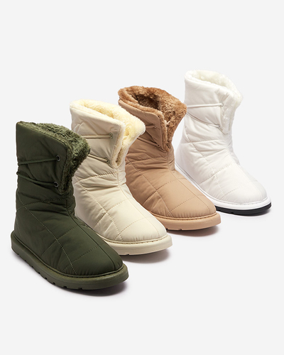 Bílá dámská obuv a'la snow boots Amirfu- Obuv