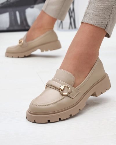 OUTLET Royalfashion Dámské mokasíny v béžové barvě Desise