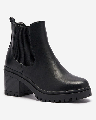 OUTLET Černé dámské kozačky na podpatku Foccillo- Obuv