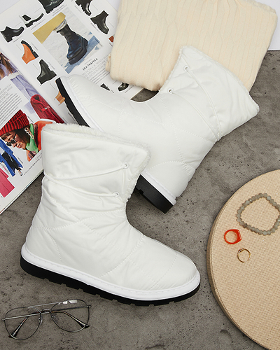 Bílá dámská obuv a'la snow boots Amirfu- Obuv