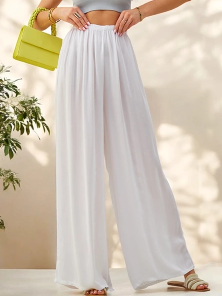 Royalfashion viskózové rovné dámské kalhoty vyrobené z látky