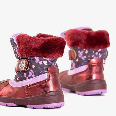 Дитячі темно-бордові снігові черевики Apawa - Взуття