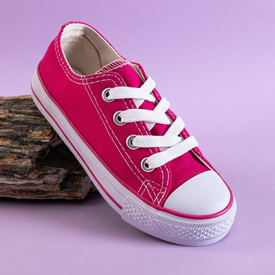 Fuchsiové dětské šněrovací tenisky Redi - Footwear