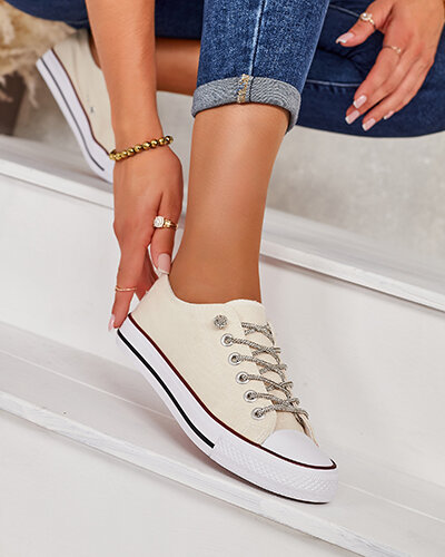 Royalfashion Dámské tenisky s ozdobnými tkaničkami Timi