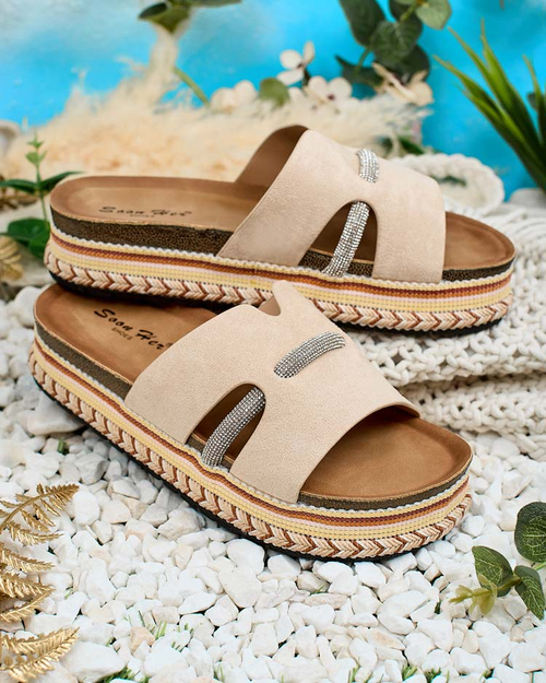 Жіночі шльопанці Royalfashion Orolta zirconia