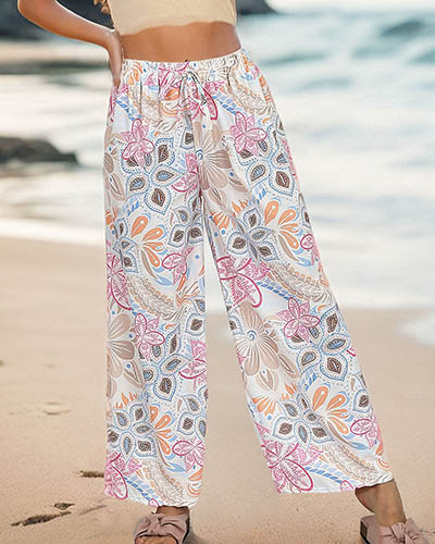 Royalfashion Dámské vzorované široké kalhoty