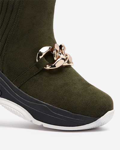 Dámské zelené zateplené boty z ekokůže Cuzitta- Obuv