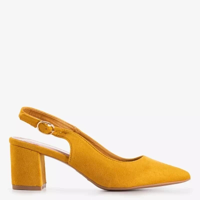 OUTLET Hořčičné dámské sandály na sloupku Siofra - Obuv
