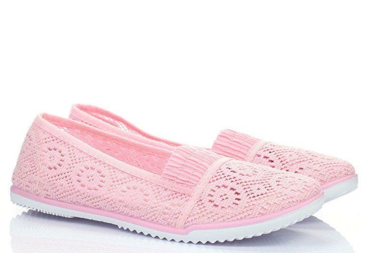 Różowe baleriny slip-on Kubelleah - Obuwie