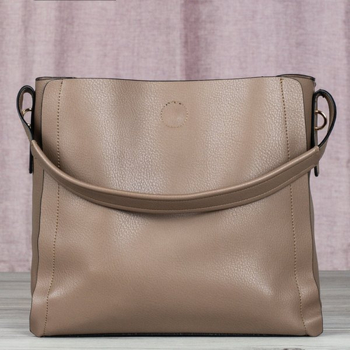 Коричнева велика наплічна сумка зі шпильками - Сумки