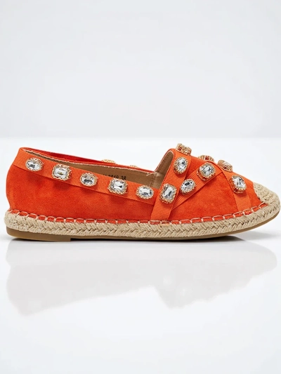 Oranžové dámské espadrilky s krystaly Wamba - obuv