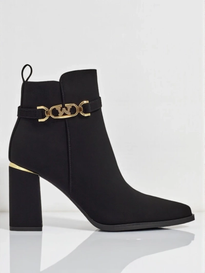 Dámské kotníkové boty eko semišové na sloupku Ostirena