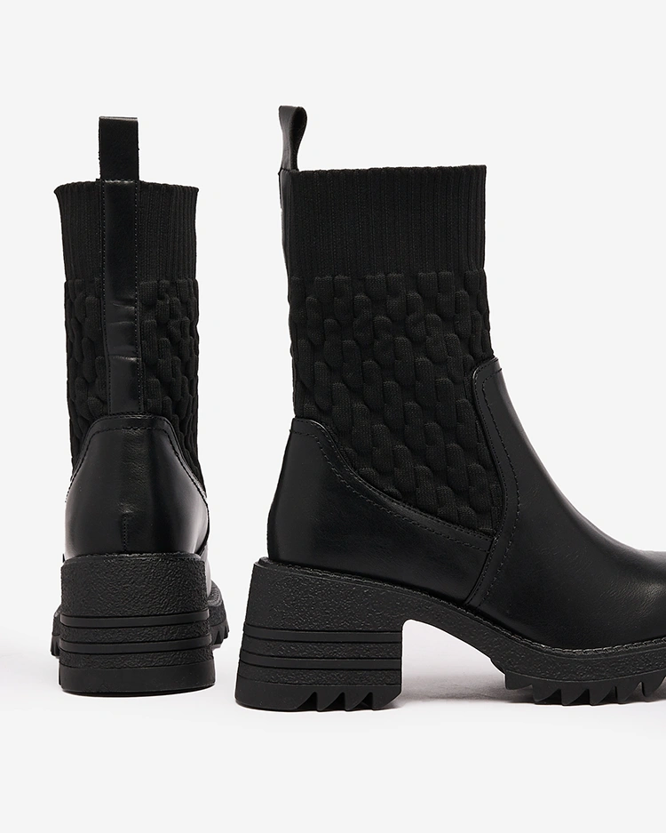 Royalfashion Černé dámské kozačky Acigog na plochém podpatku