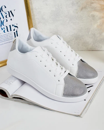 Dámské tenisky Royalfashion Calista stříbrno-bílé stylové eko kůže