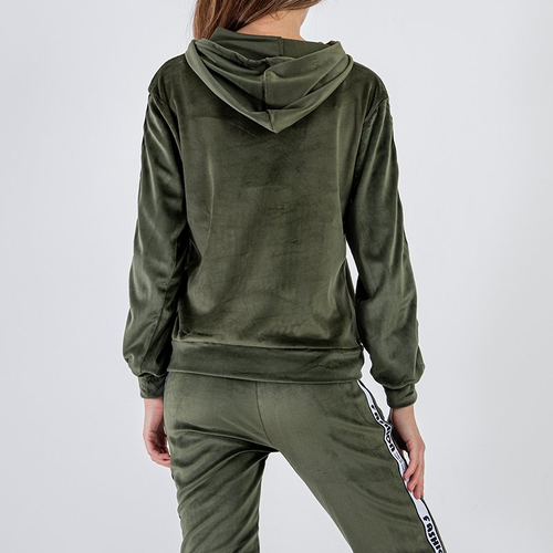 Темно-зелений жіночий спортивний костюм з лампасами - Одяг