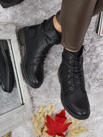 Eko kožené šněrovací dámské kotníkové boty Ravonna