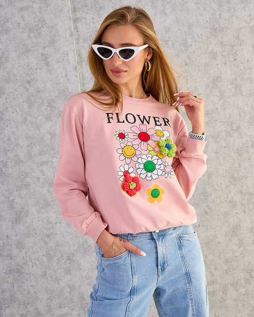 Жіночий бавовняний світшот з тонким принтом Royalfashion